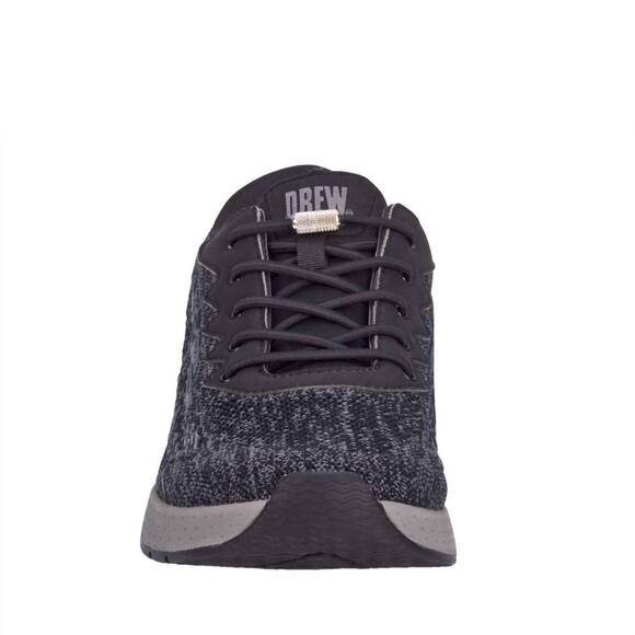 NEW DREW men's explore slip on sneakers in black mesh combo